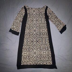 Nicole Black and Cream Leopard Print Dress